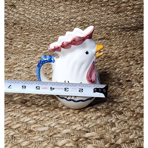 Vintage Pottery Hand Painted Rooster Pitcher Set Italy GIOVANNI VIETRI The Ants - Picture 14 of 16